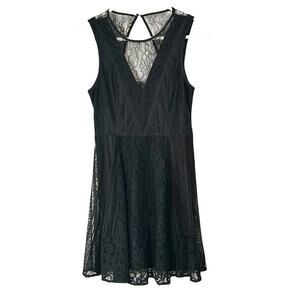 BCBG Generation Black Mini Lace Overlay Dress Women Size 2